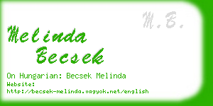 melinda becsek business card